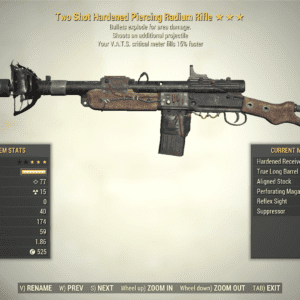 Screenshot of a Fallout 76 item for PC & Steam players, showing the stats.