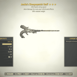 Screenshot of a Fallout 76 item for PC & Steam players, showing the stats.
