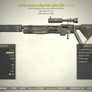 Screenshot of a Fallout 76 item for PC & Steam players, showing the stats.