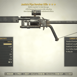Screenshot of a Fallout 76 item for PC & Steam players, showing the stats.