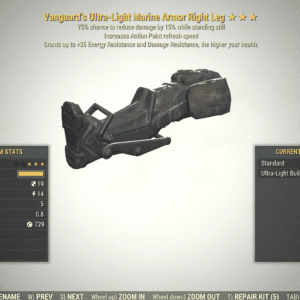 Screenshot of a Fallout 76 item for PC & Steam players, showing the stats.