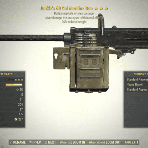 Screenshot of a Fallout 76 item for PC & Steam players, showing the stats.