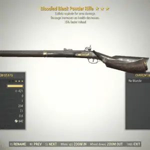 Screenshot of a Fallout 76 item for PC & Steam players, showing the stats.