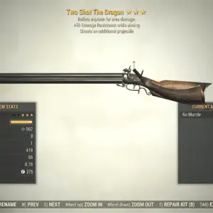 Screenshot of a Fallout 76 item for PC & Steam players, showing the stats.