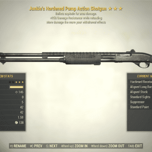 Screenshot of a Fallout 76 item for PC & Steam players, showing the stats.
