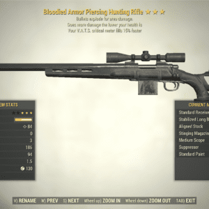 Screenshot of a Fallout 76 item for PC & Steam players, showing the stats.