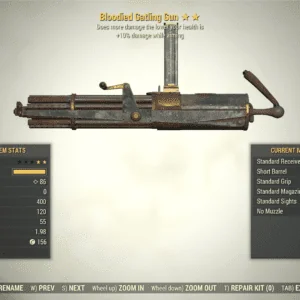 Screenshot of a Fallout 76 item for PC & Steam players, showing the stats.