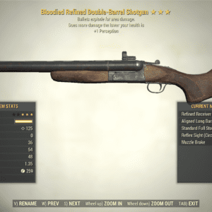 Screenshot of a Fallout 76 item for PC & Steam players, showing the stats.