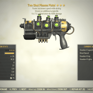 Screenshot of a Fallout 76 item for PC & Steam players, showing the stats.