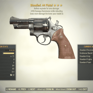 Screenshot of a Fallout 76 item for PC & Steam players, showing the stats.