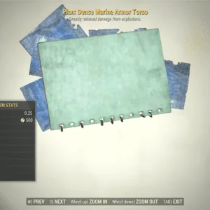 Screenshot of a Fallout 76 item for PC & Steam players, showing the stats.