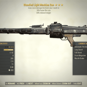 Screenshot of a Fallout 76 item for PC & Steam players, showing the stats.