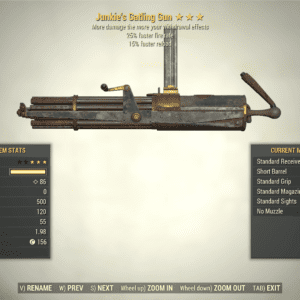 Screenshot of a Fallout 76 item for PC & Steam players, showing the stats.