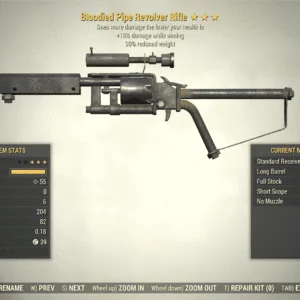 Screenshot of a Fallout 76 item for PC & Steam players, showing the stats.