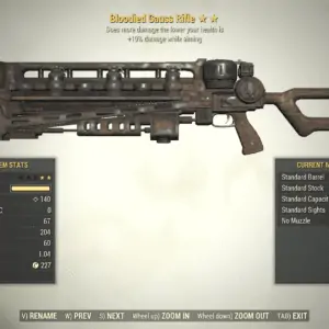 Screenshot of a Fallout 76 item for PC & Steam players, showing the stats.