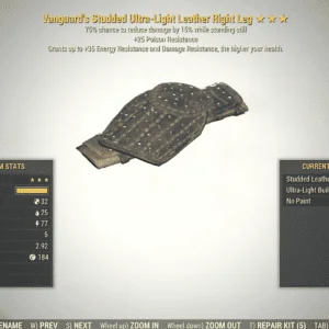 Screenshot of a Fallout 76 item for PC & Steam players, showing the stats.