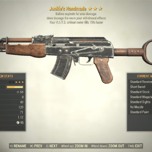 Screenshot of a Fallout 76 item for PC & Steam players, showing the stats.