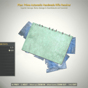 Screenshot of a Fallout 76 item for PC & Steam players, showing the stats.