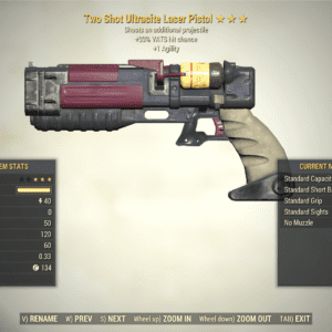 Screenshot of a Fallout 76 item for PC & Steam players, showing the stats.