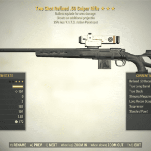 Screenshot of a Fallout 76 item for PC & Steam players, showing the stats.