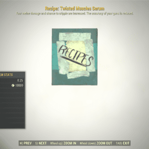 Screenshot of a Fallout 76 item for PC & Steam players, showing the stats.