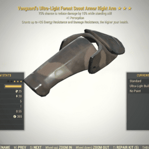 Screenshot of a Fallout 76 item for PC & Steam players, showing the stats.