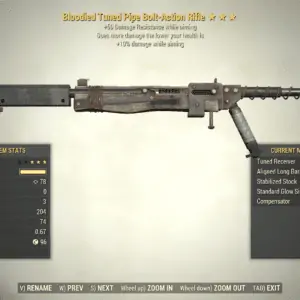 Screenshot of a Fallout 76 item for PC & Steam players, showing the stats.