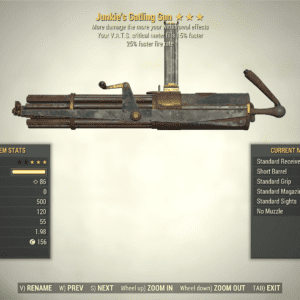 Screenshot of a Fallout 76 item for PC & Steam players, showing the stats.