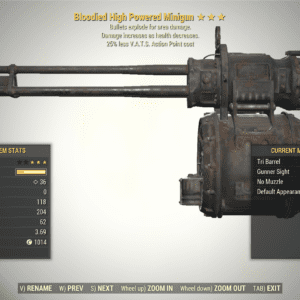 Screenshot of a Fallout 76 item for PC & Steam players, showing the stats.