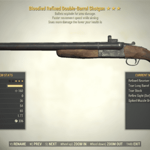 Screenshot of a Fallout 76 item for PC & Steam players, showing the stats.
