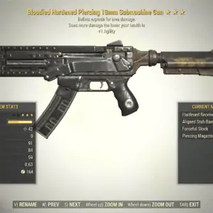 Screenshot of a Fallout 76 item for PC & Steam players, showing the stats.