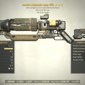 Screenshot of a Fallout 76 item for PC & Steam players, showing the stats.