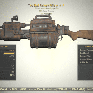 Screenshot of a Fallout 76 item for PC & Steam players, showing the stats.