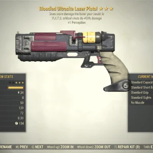Screenshot of a Fallout 76 item for PC & Steam players, showing the stats.