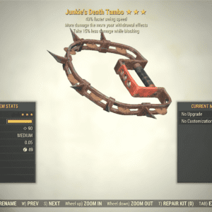 Screenshot of a Fallout 76 item for PC & Steam players, showing the stats.