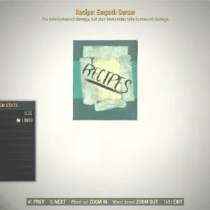 Screenshot of a Fallout 76 item for PC & Steam players, showing the stats.