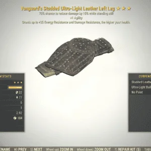 Screenshot of a Fallout 76 item for PC & Steam players, showing the stats.