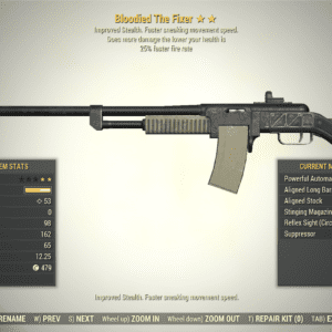 Screenshot of a Fallout 76 item for PC & Steam players, showing the stats.