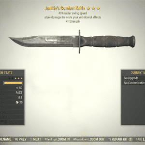Screenshot of a Fallout 76 item for PC & Steam players, showing the stats.