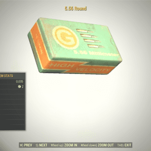 Screenshot of a Fallout 76 item for PC & Steam players, showing the stats.