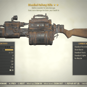 Screenshot of a Fallout 76 item for PC & Steam players, showing the stats.