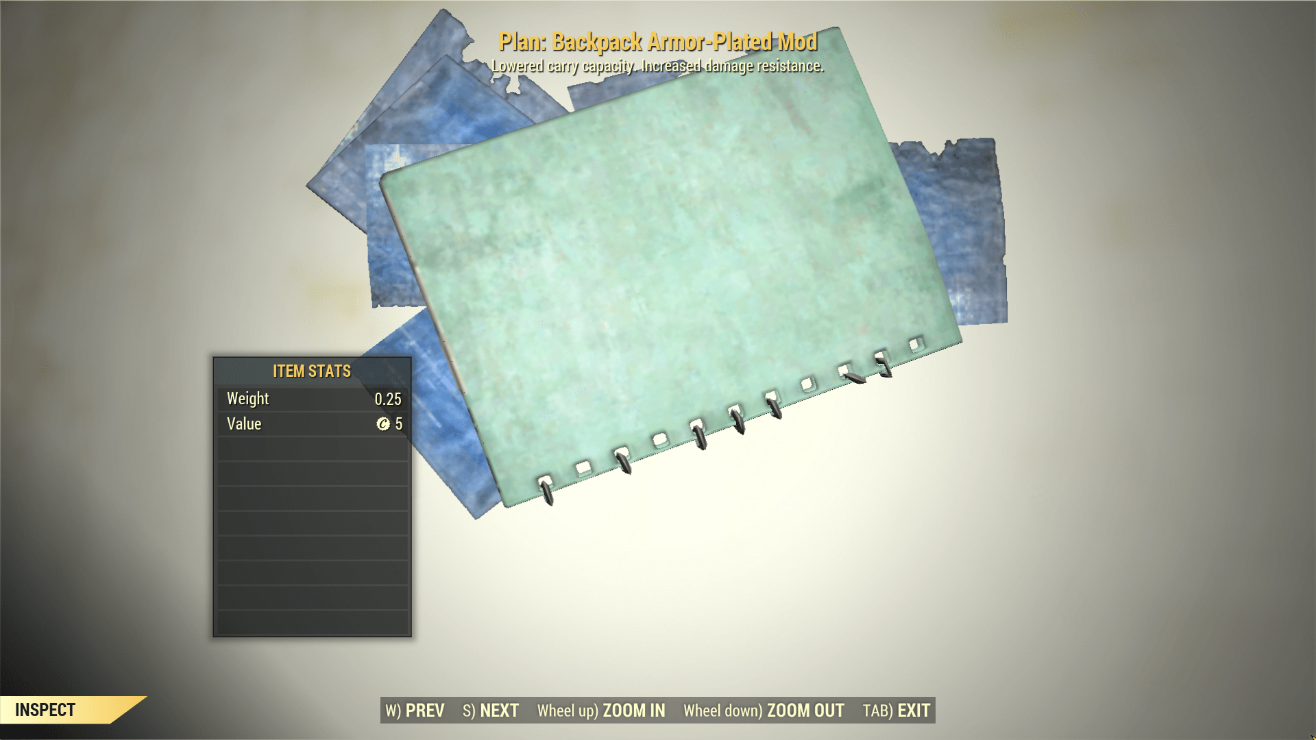 Screenshot of a Fallout 76 item for PC & Steam players, showing the stats.