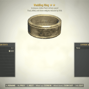 Screenshot of a Fallout 76 item for PC & Steam players, showing the stats.
