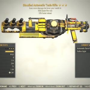 Screenshot of a Fallout 76 item for PC & Steam players, showing the stats.