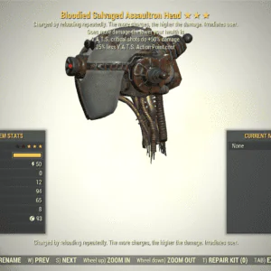 Screenshot of a Fallout 76 item for PC & Steam players, showing the stats.