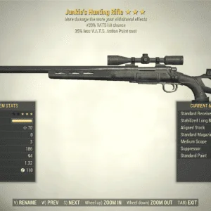 Screenshot of a Fallout 76 item for PC & Steam players, showing the stats.