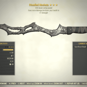 Screenshot of a Fallout 76 item for PC & Steam players, showing the stats.