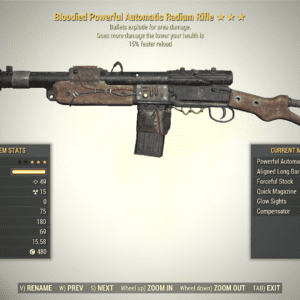 Screenshot of a Fallout 76 item for PC & Steam players, showing the stats.