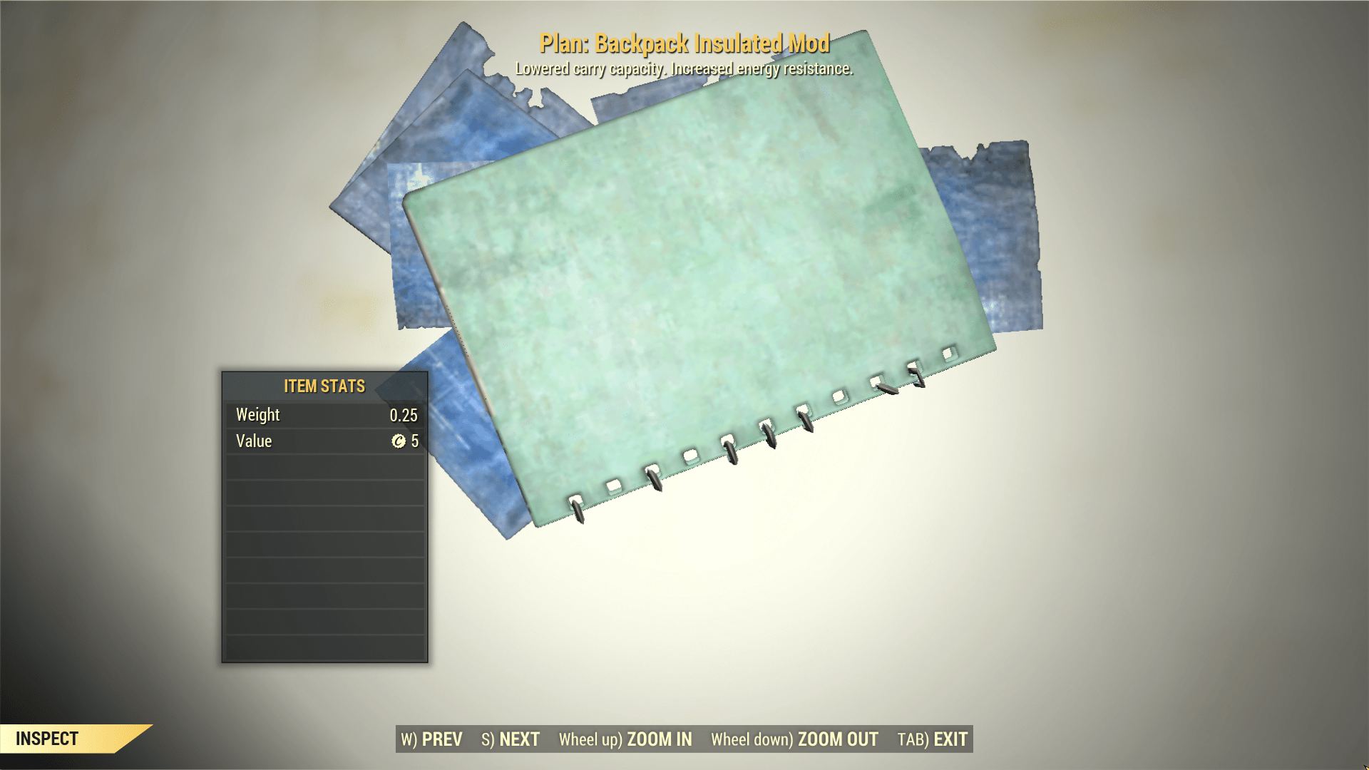 Screenshot of a Fallout 76 item for PC & Steam players, showing the stats.
