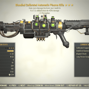 Screenshot of a Fallout 76 item for PC & Steam players, showing the stats.